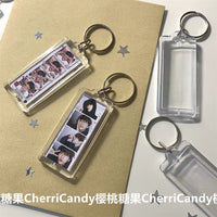 DIY Mini Photo Frame Keychain Pendant for Bags and Keys, Clear Resin