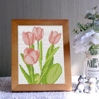 Tulip Cross Stitch Kit 2023 New Year of the Rabbit Embroidery for Beginners