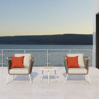Outdoor Nordic Rope Woven Patio Sofa Set for Balcony Villa Garden