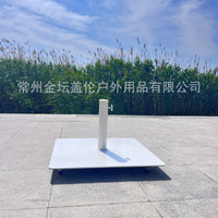 18KG White Square Rolling Umbrella Base, Outdoor Furniture Parasol Stand