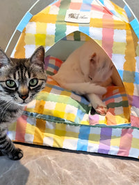 Pet Tent Bed for Cats and Small Dogs, Breathable Four Seasons Universal Removable Washable