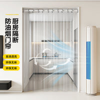 EVA Transparent Kitchen Door Curtain with Roman Grommets, Oil-Proof and Easy to Clean