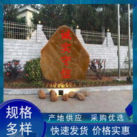 Large Natural Yellow Wax Stone Engraved Landscape Rock for Garden & Park Decoration