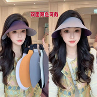 Reversible Dual-Color Sun Visor Hat with Enlarged Brim for Outdoor Sports