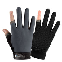 Men's Two-Finger Fishing Gloves UV Protection Non-Slip Breathable Touchscreen for Outdoor Sports Cycling