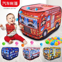 Kids' Pop-Up Play Tent - Fire Truck, Police Car, School Bus, or Ice Cream Truck Design