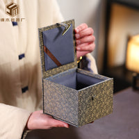 Floral Brocade Gift Box for Teapots, Silverware, and Seals - Vintage Chinese Style Storage