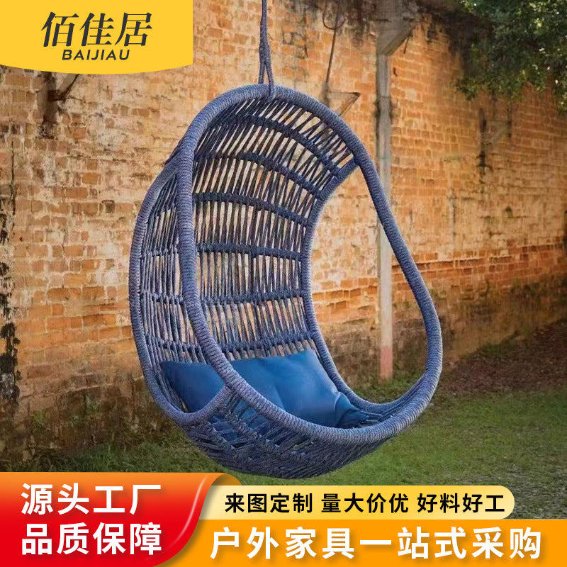 Leisure Hanging Basket Chair Outdoor Swing Balcony Villa Garden Indoor Single Rattan Lounger