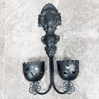 American Retro Wall-Mounted Iron Candle Holder for Home Decor