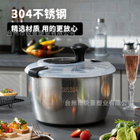 Stainless Steel Manual Salad Spinner and Vegetable Dryer