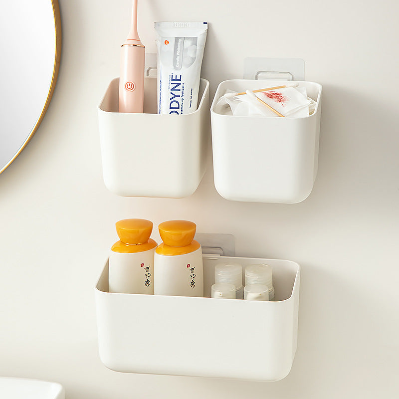 Wall-Mounted Bathroom Organizer with Drainage for Toothbrushes and Combs