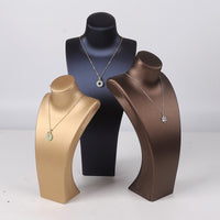 PU Leather Bust Necklace Display Stand Jewelry Mannequin Holder