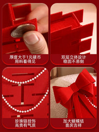 Large 3D Double Happiness Wedding Floor Decor for Living Room Engagement Party Decoration