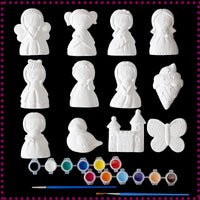 Kids' DIY Plaster Doll Painting Kit with Paints and Brushes, Educational Craft Toy for Preschoolers