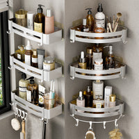 Bathroom Shower Caddy Wall Mounted Corner Storage Organizer Shelf No-Drill