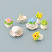 Dollhouse Miniature Ceramic Vase & Teacup Set, DIY Decor Accessories for Doll House Scenes