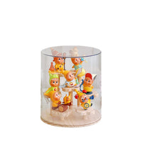 Wooden Display Case with Clear Dust Cover for Blind Box Figures and Collectibles, Multi-layer Staircase Design