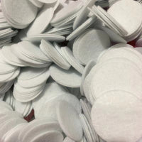 White & Black Non-Woven Felt Fabric Circles for DIY Crafts, Brooches, and Accessories, 1-2mm Thick