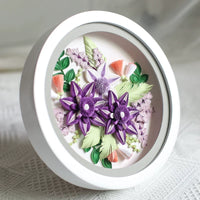 Quilling Paper Art Night Light Kit with Round Frame for Desktop Decor and Creative Gifting