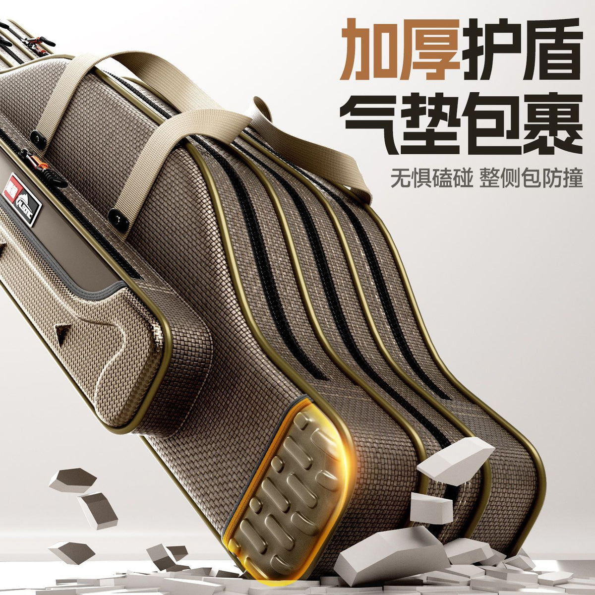 Waterproof Fishing Rod Bag, Multi-Compartment Durable Storage Case