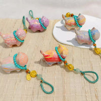 Lingyin Lacquer Cat Keychain Bag Charm Car Pendant