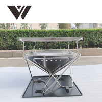 Portable Stainless Steel Folding BBQ Grill and Fire Pit for Outdoor Camping