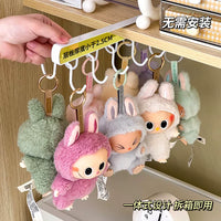 Wall-Mounted Keychain Display Rack with Hooks for Dorm Room Organization
