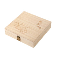 Tea Cake Gift Box for 200g/357g Puerh/Fuding White Tea, Empty Wooden Storage Case with Handle Bag