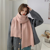 Korean Style Knitted Faux Cashmere Scarf for Men and Women