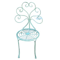 Vintage Iron Wire Miniature Chair Plant Stand for Outdoor Garden and Patio Decor