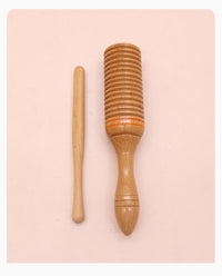 Orff Percussion Instrument Set for Kids - Tambourine, Castanets, Wood Block, Maracas, Double Tone Block