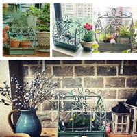 American Retro Outdoor Rust-Proof Iron Birdcage Tray Plant Stand for Patio Balcony Garden Wedding Decor