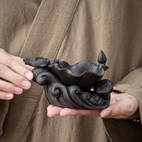 Creative Zisha Purple Clay Lotus Leaf Tea Strainer Filter Set for Kung Fu Tea Ceremony