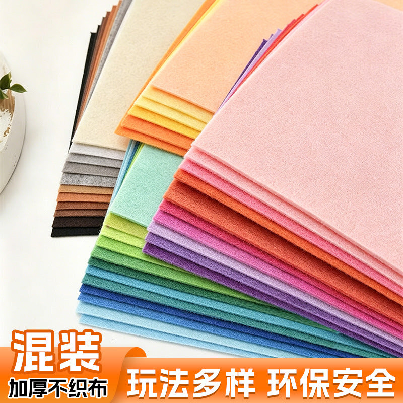 A4 Mixed Color Non-Woven Felt Fabric Sheets for DIY Crafts - 10-Pack