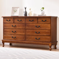 Solid Wood Chest of Drawers with Multiple Storage Drawers for Bedroom