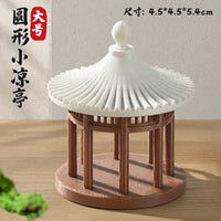 Chinese Style Round Pavilion Miniature Model for Micro Landscape Bonsai Decor