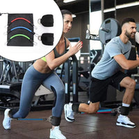 Resistance Band Set with Ankle Straps and Door Anchor for Home Fitness