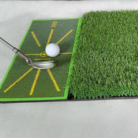 Golf 3-in-1 Hitting Mat Swing Chipping Practice Turf Mat Portable Foldable Grass Mat