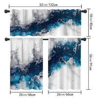 Digital Print Kitchen Window Valance Curtain Set for Dining Room Living Room, Rod Pocket Light Filtering Short Curtains