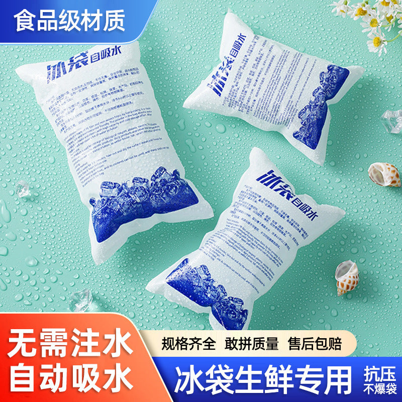 Self-Absorbing Reusable Ice Packs for Food Delivery and Cold Storage, Disposable Cooler Bags