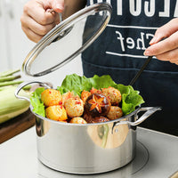 Thick Stainless Steel Mini Hot Pot for Individual Use, Induction Cooker Compatible