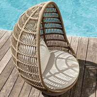Outdoor Patio Wicker Hanging Egg Chair Double Swing for Garden Balcony