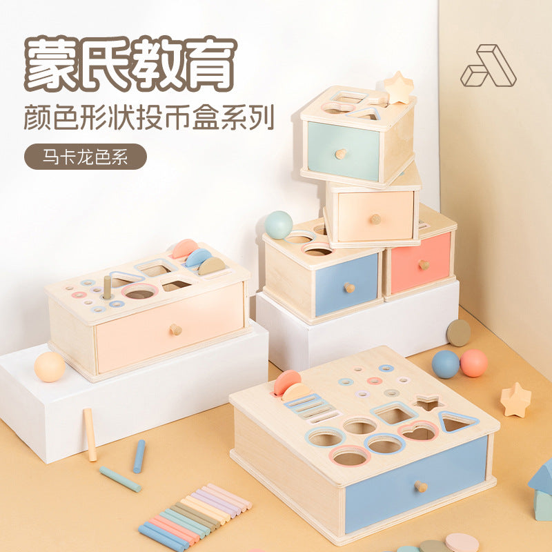 Montessori Wooden Geometric Shape Matching Toy for Toddlers 0-3 Years