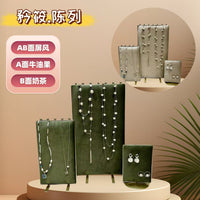 Velvet Folding Screen Jewelry Display Stand for Necklaces and Earrings