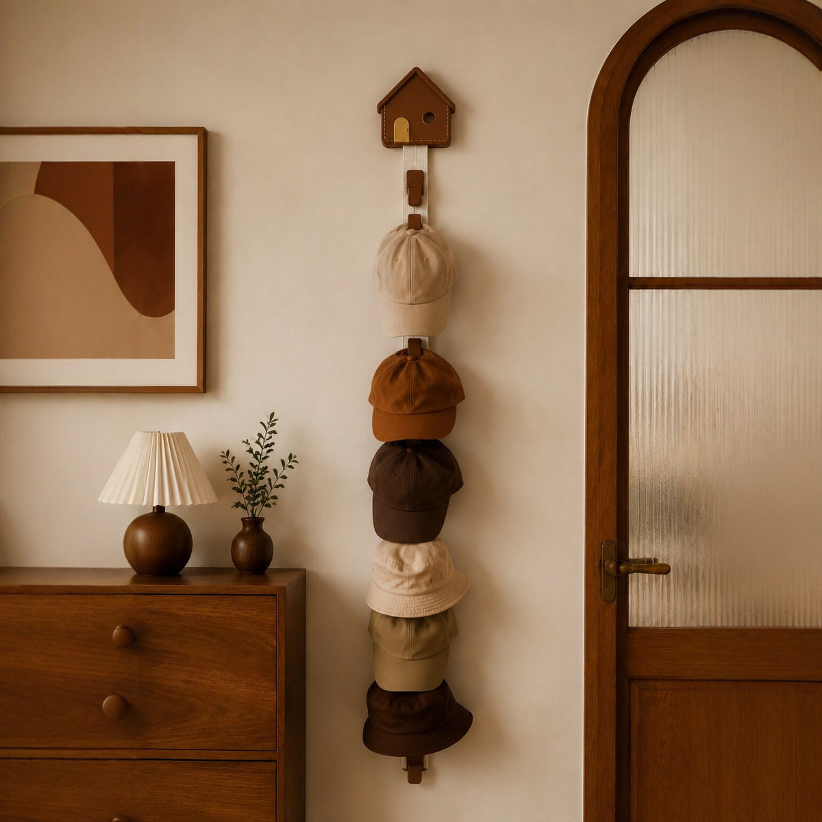 Nordic Birdhouse Wall Mounted Coat Rack with Hooks, Punch-Free Entryway Organizer