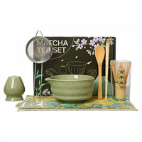 Japanese Ceramic Matcha Tea Ceremony Set with Whisk and Bowl