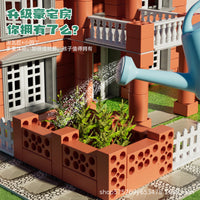 Kids DIY Masonry Building Kit Miniature House Construction Cement Brick Toy