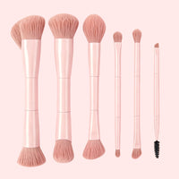 Dual-Ended Foundation & Blush Brush Set - Soft Bristle Makeup Tools for Concealer & Contouring
