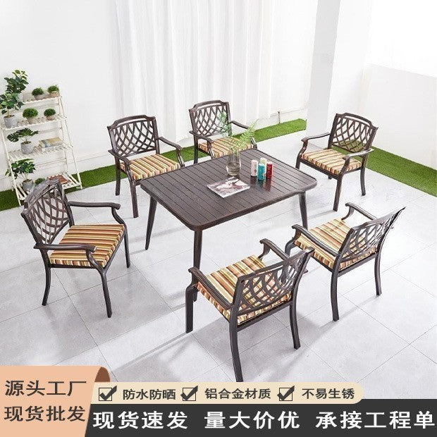 Outdoor Cast Aluminum Patio Dining Chair for Garden Balcony