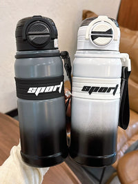 Large Capacity Insulated Water Bottle for Men, Sports & Fitness Portable Straw Cup, Dual-Drink Design for Students